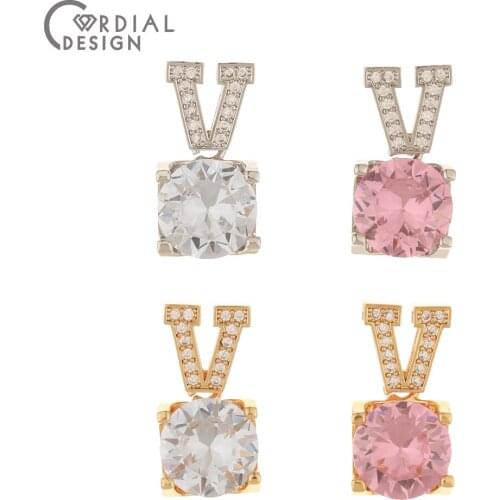 Cordial Design 30Pcs 12*22MM CZ Charms For Necklace/Jewelry Accessories/Hand Made/DIY Pendant/Jewelry Findings & Components