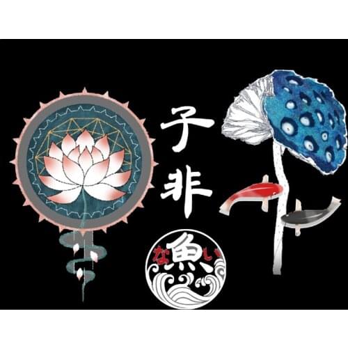 Lotus Flower Heat transfer printing Stickers Diy Clothes Patch deal with it Printed Pattern Iron on patches for clothing Decor