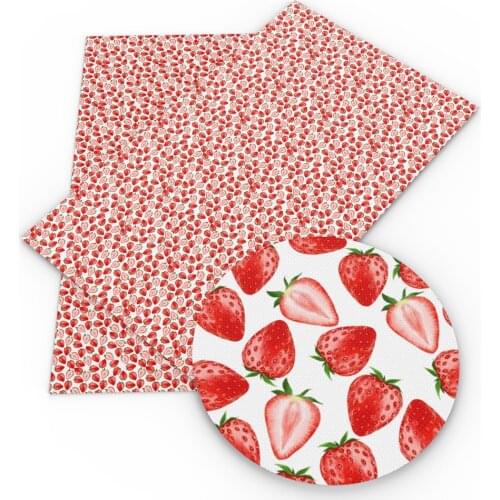 David accessories 20*33cm Fruit Printed Synthetic Leather DIY Bow Bag Shoes Material Faux Leather Fabric Home Decoration,1Yc9443