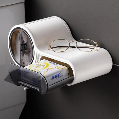 Punch-free Toilet Paper Holder Stand Organizer For Bathroom WC Paper Phone Holder Shelf Towel Roll Shelf Accessories
