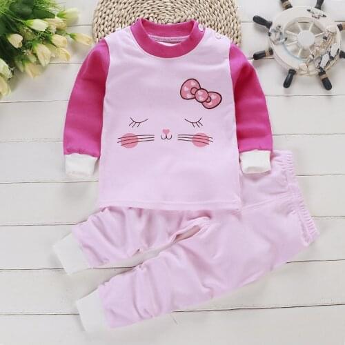 Designer Newborn Set Baby Girl Clothes Set Cartoon Minnie Kitty Style Clothing Long Sleeve T-shirt Top + Pants Outfits Infant