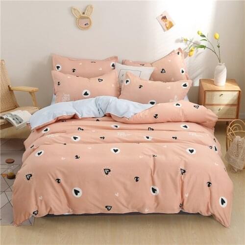 Girl Orange Bedding Set,220x240 Duvet Cover Set With Pillowcase,210x210 Quilt Cover,Heart-Shaped Pattern King Size Blanket Cover