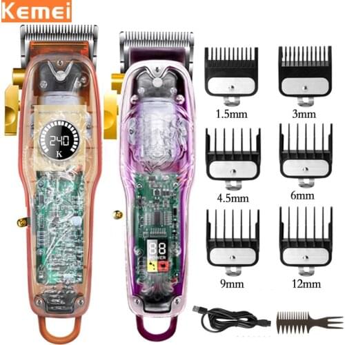 Kemei Electric Hair Clipper for Men electric hair trimmer Professional Hair Cutting Machine cordless Cutter Wireless Hair Cutter