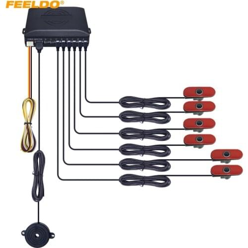 FEELDO Car 6pcs Original Sensors 16.5mm Reverse Backup Radar 2 Front 4 Rear Beep Alarm Parking Sensors #HQ1358