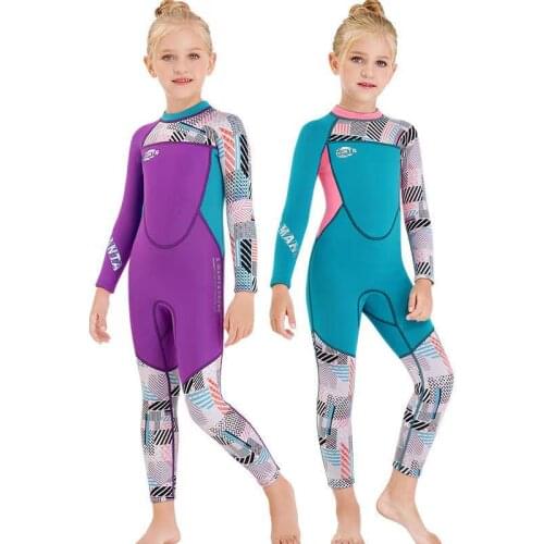 Kids Wetsuit Full Thermal Swimsuit, 2.5mm Neoprene Suit Back Zip for Boys Girls Toddler Youth Swimming,Diving,Snorkeling,Surfing