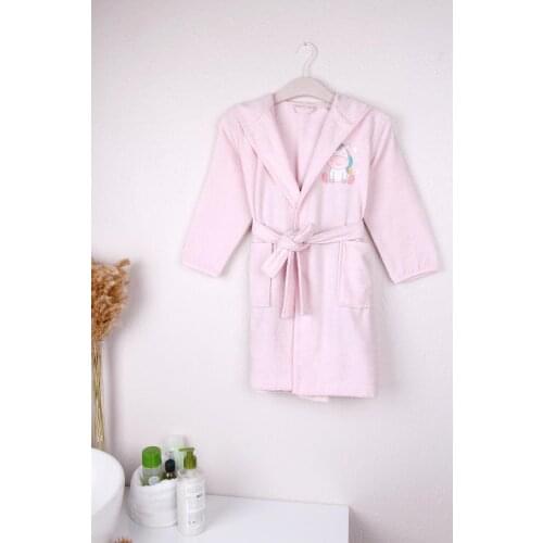 100% Cotton Unicorn Embroidery 5-10 Years Kids Good Quality Soft Bathrobe Bath Towel Sleepwear Cartoon Hoodies Girls Boys Robes