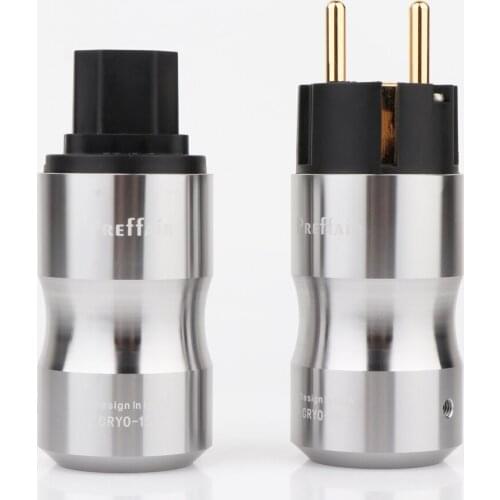 Hi-end gold plated schuko power plug EU version power connector plug adapter hifi audio AC power cable connector