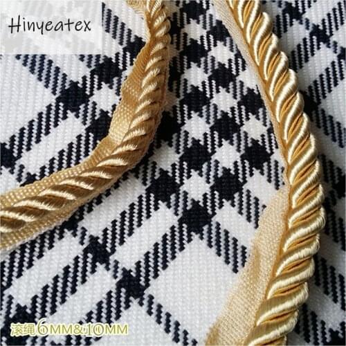 Quality Gold Rope Sofa Chair Pillow Embroidery Thread Core Three Strands Decorative Accessories 6/10 mm Diameter Sell by 5m/bale