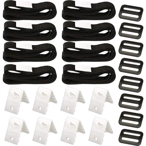 Pool Solar Cover Reel Attachment Kit, Including 8 Adhesive Nylon Straps and Tabs, 8 Cord Plates,8 Buckles