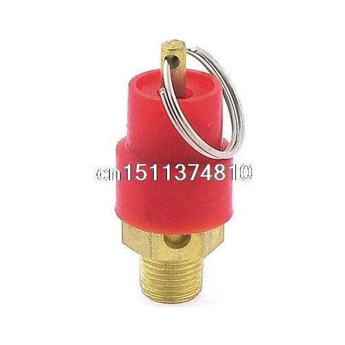 Red Plastic Hat 1/8" PT Male Pressure Relief Valve for Air Compressor