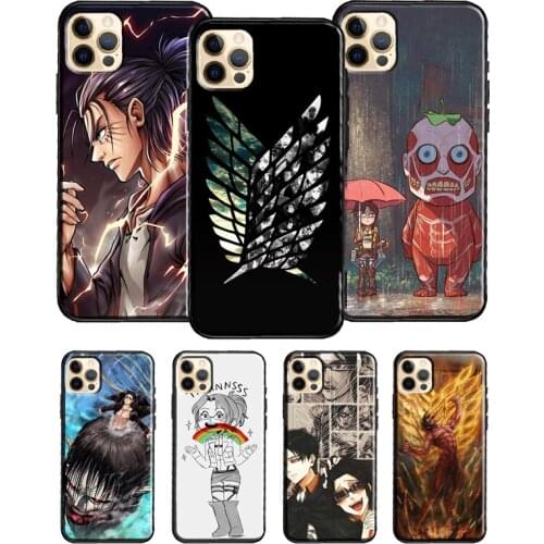 Anime Attack on Titan Cool For iPhone 12 Pro Max Mini 7 8 Plus Phone Case For iPhone 11 Pro Max XS XR X SE 2020 Cover