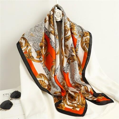 Square Scarf Luxury Headband Women Bandana On The Head Wraps Silk Shawl Neckerchief Female Hijab Ladies foulard Hair Bands