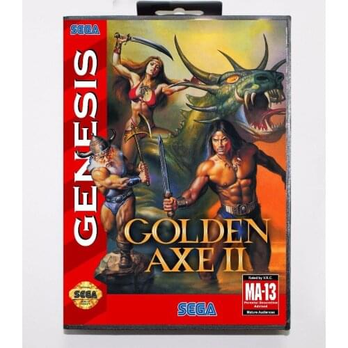 Hottest Golden Axe II 16 bit MD Game Card With Retail Box For Sega Mega Drive For Genesis
