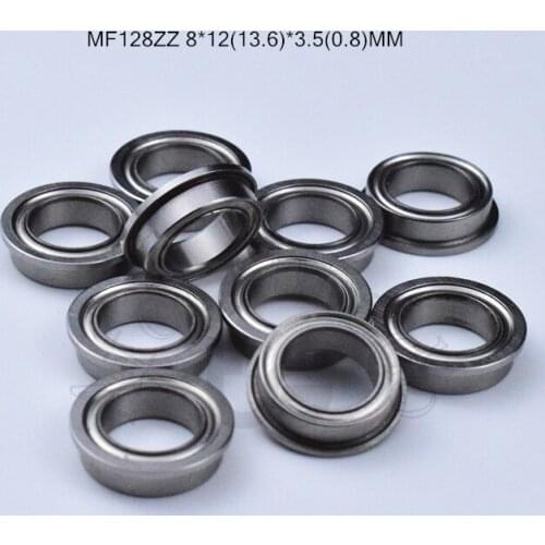 MF128ZZ 8*12(13.6)*3.5(0.8)MM 10pieces Flange bearing metal sealed free shipping ABEC-5 chrome steel miniature bearings hardware