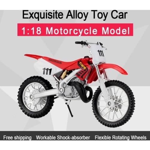 MAISTO 1:18 HON&DA CR250R Alloy Diecast Motorcycle Model Workable Shork-Absorber Toy For Children Gifts Toy Collection
