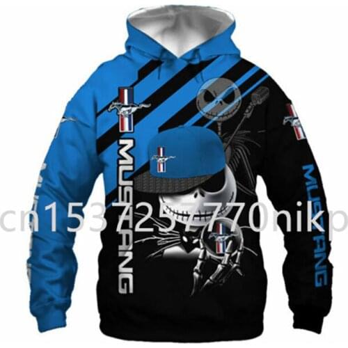 2021 New Mustang Brand Mens Hoodie High Quality Mens Clothes Streetwear Harajuku Hip Hop Oversized Hoodie 3D Anime Sweatshirt