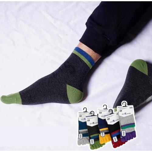 Mens Five Finger Socks Business Casual Crew Socks Cotton Autumn And Winter New Male Novelty Socks