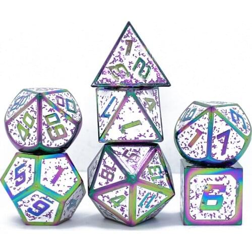 Dice set dnd Metal Dice 7pcs with Pouch for dice game RPG MTG Board Games D4 D6 D8 D10 D12 D20 polyhedral dice dados