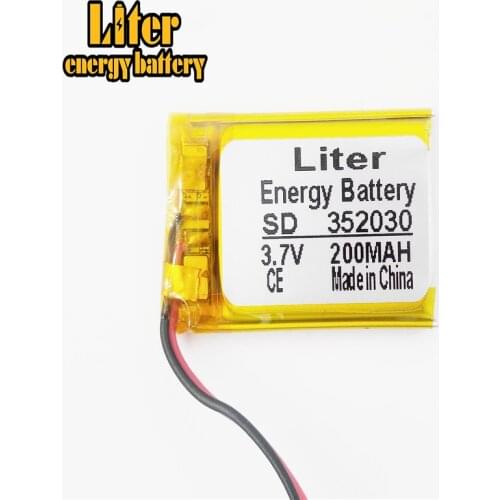 The new polymer battery 352030 3.7V 200mah battery Bluetooth headset MP3 MP4 MP5 HM Music player