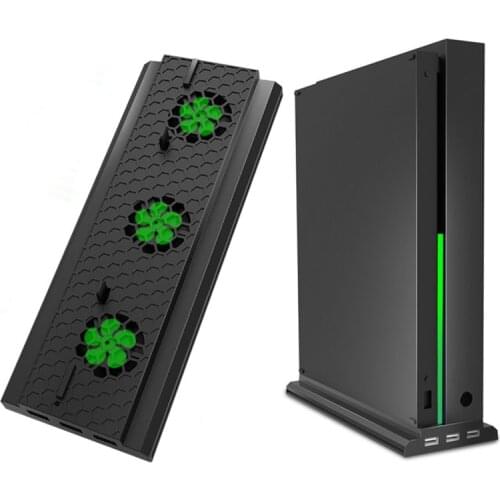 Newest Vertical Stand With Cooling Fan For Xbox One X, Console Holder Cooler With 3 Usb Ports For Xbox One X Console