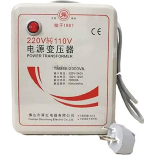 New Arrival TM888-2000VA 2000W High-power Transformer 220V Turn 110V to 220V Appliances Voltage Power Converter 50Hz/60Hz 2000VA