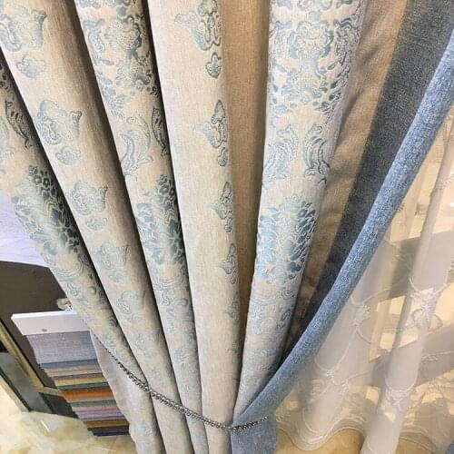 New European Chenille Jacquard Fabric Modern Curtains for Living Dining Room Bedroom High Shading Curtains