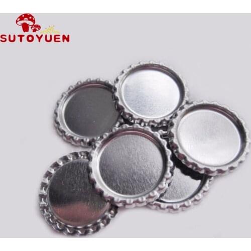Wholesale 1200 Pcs Two-side Sliver Beer Flatten Bottle Caps Chrome Crown Bottlecaps for Jewelry Accessories Without Hole
