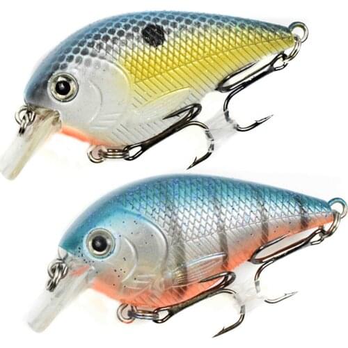 2PCS 60MM 7G Floating Wobblers Crank Bait Fishing Lures Shallow Water 3D Vivid Eyes Sharp Hooks For Pike Bass Pesca