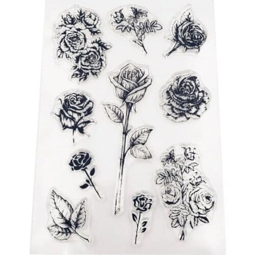 Rose Flower Transparent Silicone Stamp Seal For DIY Scrapbooking Album Decoration Clear Stamp Office School Supplies Stationery