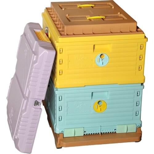 2021 Luxury Double Layers Insulation Plastic Beehive, Super Solid Langstroth Beehive 10 Frames Plastic Beehives Top Bee Feeder