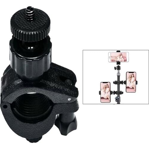 Ball Head Clamp Mount 1/4" Screw Mount Adapter for Tripod Stand Cameras Black