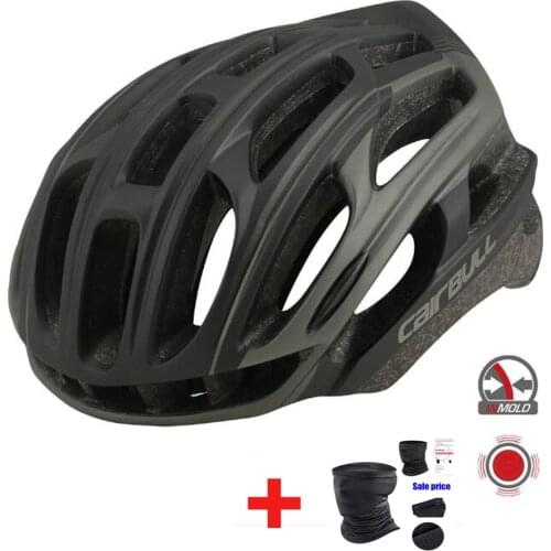 Cairbull Integrally-molded Cycling Helmet with Taillight Ultralight Road Bike Riding Helmets Adjustable Bicycle Sports Helmet