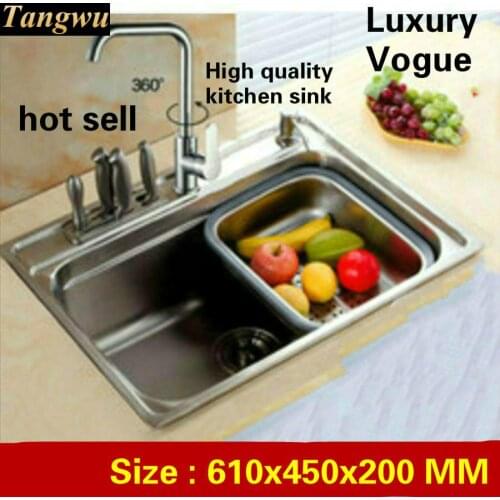 Tangwu High quality fashion food-grade 304 stainless steel kitchen Sink large single slot 610x450x200 MM