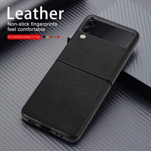 Thin Leather Skin Case For Samsung Galaxy Z Flip 3 5G Anti-Knock Shock Proof Phone Cover Shell For Samsong Sansung ZFlip Flip3