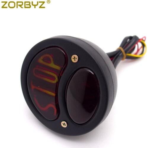 ZORBYZ Universal Black Stop Tail Brake Light Lamp For Harley Yamaha Kawasaki Cafe Racer Custom