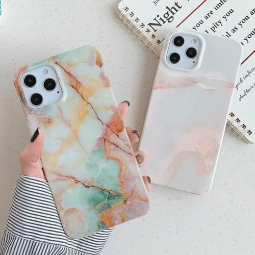 For iPhone 12 Pro Case Vintage Marble Phone Cases For iPhone 12 Mini 11 Pro Max XR XS Max 7 8 Plus X SE 2 Soft Back Cover Coque