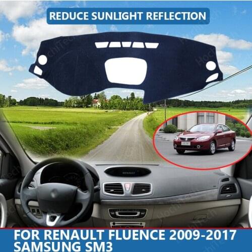 Car Inner Dashboard Cover Capet Cape for Renault Fluence 2009-2017 Samsung SM3 Dashmat Sunshade Pad Cover Dash Mat