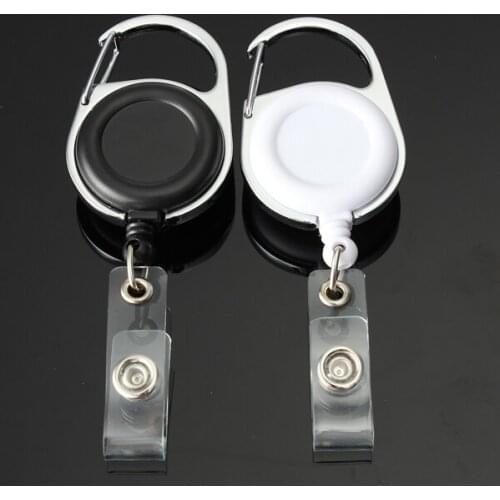 200 pcs Retractable Pull Key Ring Chain Reel ID Lanyard Name Tag Card Badge Holder Reel Recoil Belt Key Ring Clip