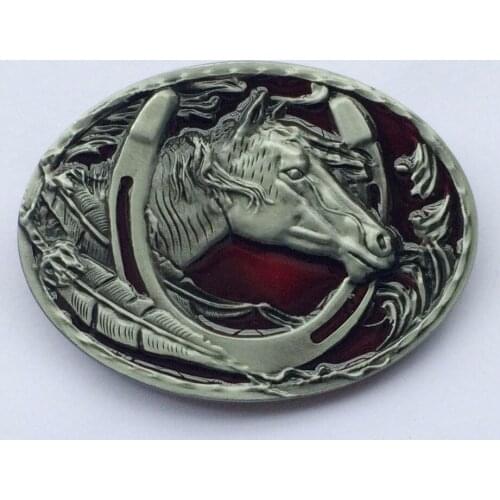 Western Horse Belt Buckle With Pewter Finshing SW-BY411 suitable for 4cm wideth belt with continous stock free shipping