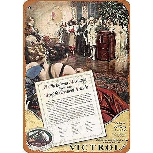 Nobrand New Great Tin Sign Victors and Victrolas Outdoor & Indoor Sign Wall Decoration Home Bar Wall Sign 12x8 INCH