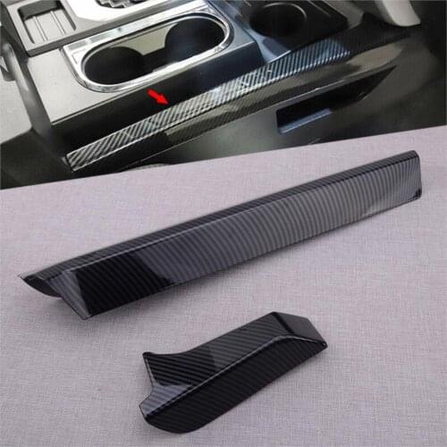 2Pcs ABS LHD Car Gear Shift Panel Side Cover Trim Decor Fit for Toyota Tundra 2014 2015 2016 2017 2018 2019 Carbon Fiber Style