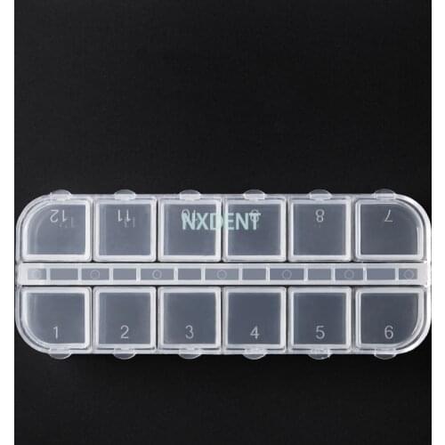 2pcs 12 Slot Dental Storage Box with Individual Caps for Dental Orthodontic Brackets/Buccal tubes/Bands Parts Case Box