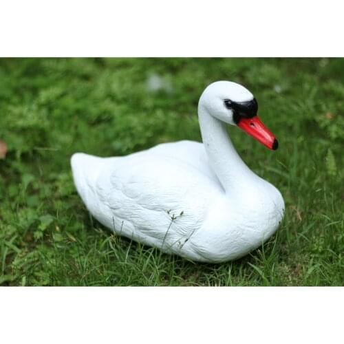 2x Swan Decoy Pond Decoration FLOATING ORNAMENTAL FULL LIFE SIZE Bird Scare