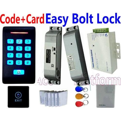 800 user RFID Card+ Pin code+ EM ID card or MF IC Card standalone access control Surface mounted Drop Bolt Lock doors door bell