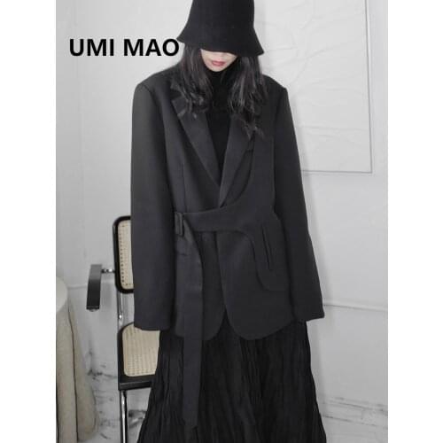 UMI MAO YOJI Yamamoto Wind Dark Deconstructed Asymmetrical Suit Womens Loose Deconstructed Jacket Japanese Trend Y2K