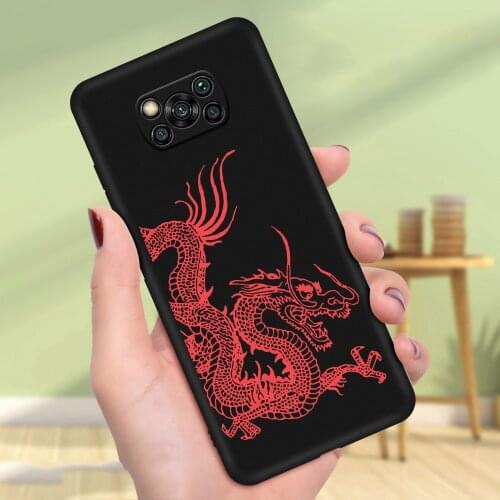 Animal Black Dragon Cover Phone Case for Xiaomi 11 11Lite for Redmi Note 7 8 9 Pro Soft Silicone Cover Fundas for Xiaomi POCO X3