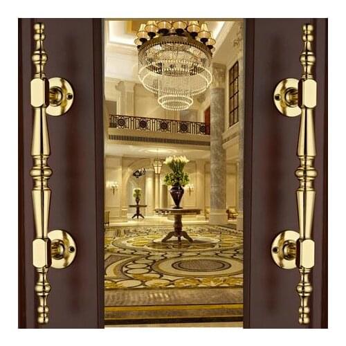 European Gold Solid Wooden Door Sliding Door Wardrobe Door Handle Cabinet Drawer Handle Knobs Hardware Design