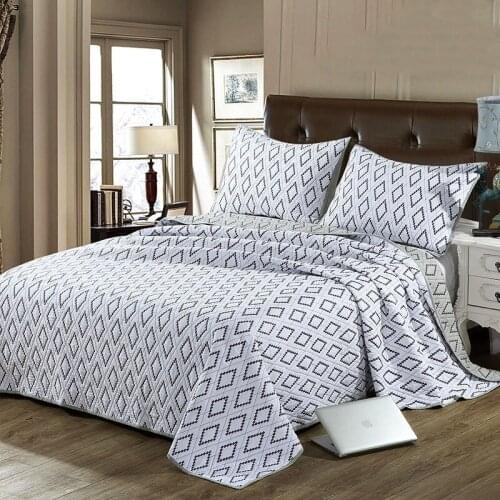Cotton Bedspreads on the Bed Quilts 3PC Blanket for Double Bed Embroidered Bedcover Pillowcase King Size Summer Quilted Coverlet