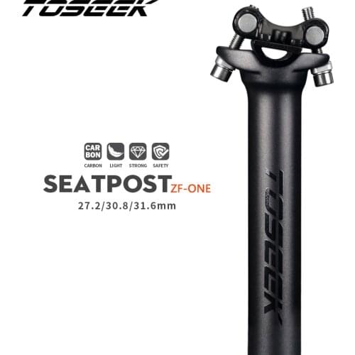 TOSEEK ZF-One Carbon Seatpost 27.2/30.8/31.6mm Matte Black MTB/Road Bike seat post Length 280mm seat tube bicycle parts