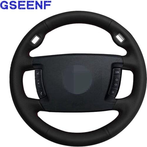 Car Steering Wheel Cover Hand-stitched Black Genuine Leather For BMW E65 E66 2001 2002 2003 2004 2005 2006 2007 2008